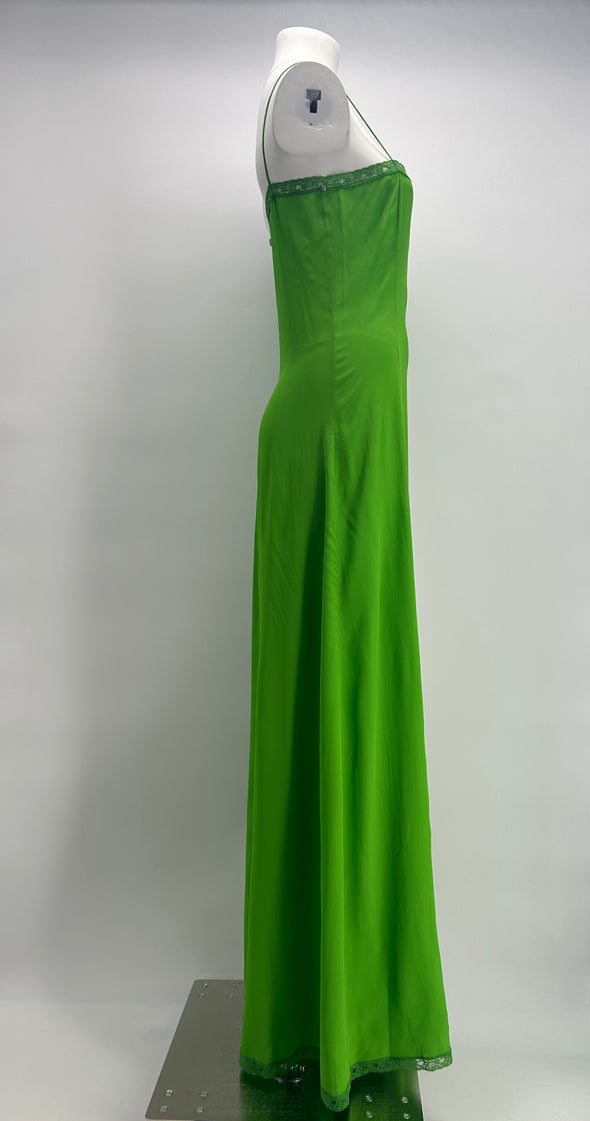 Robe longue en tulle verte