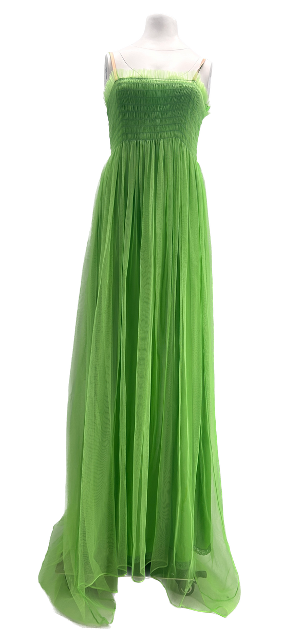 Robe longue en tulle verte