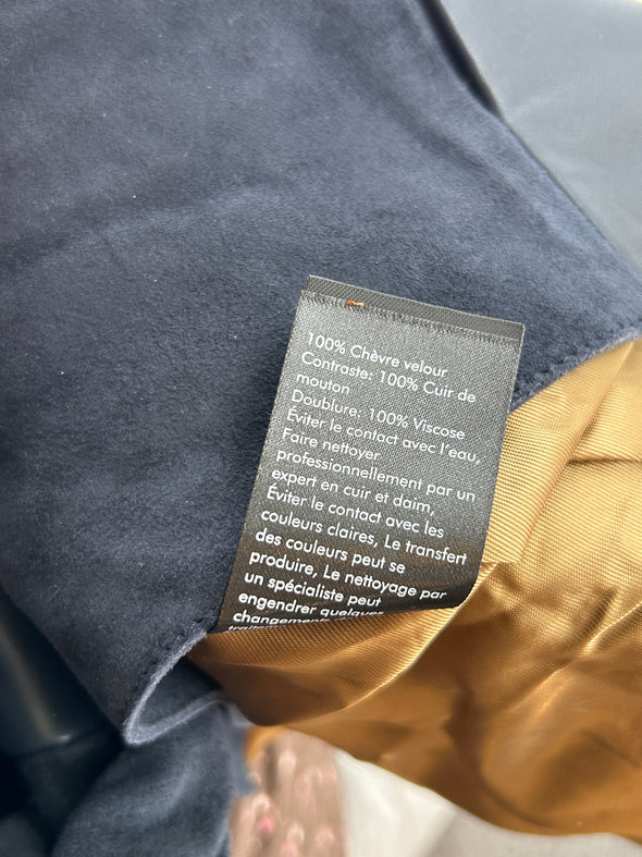 Veste marine en cuir