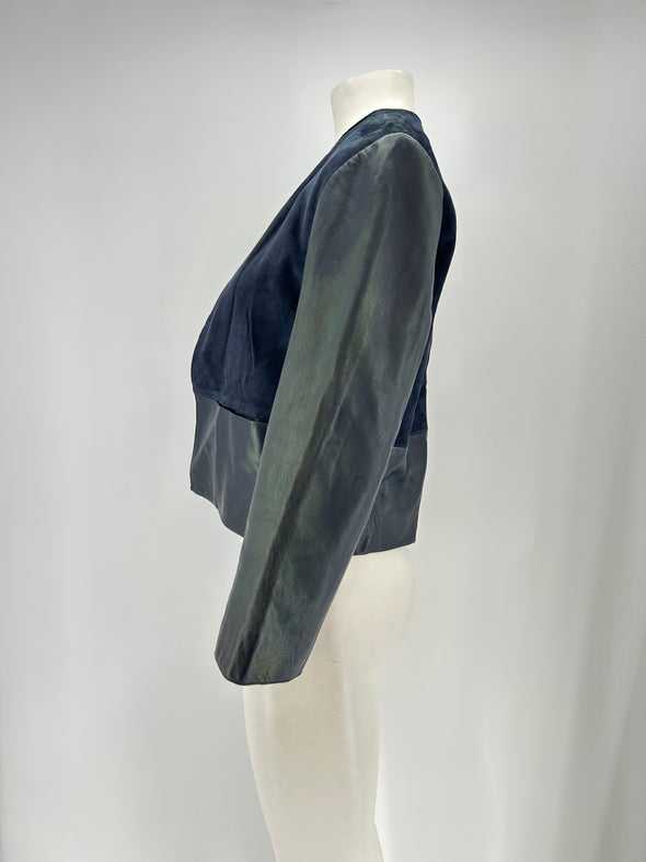 Veste marine en cuir