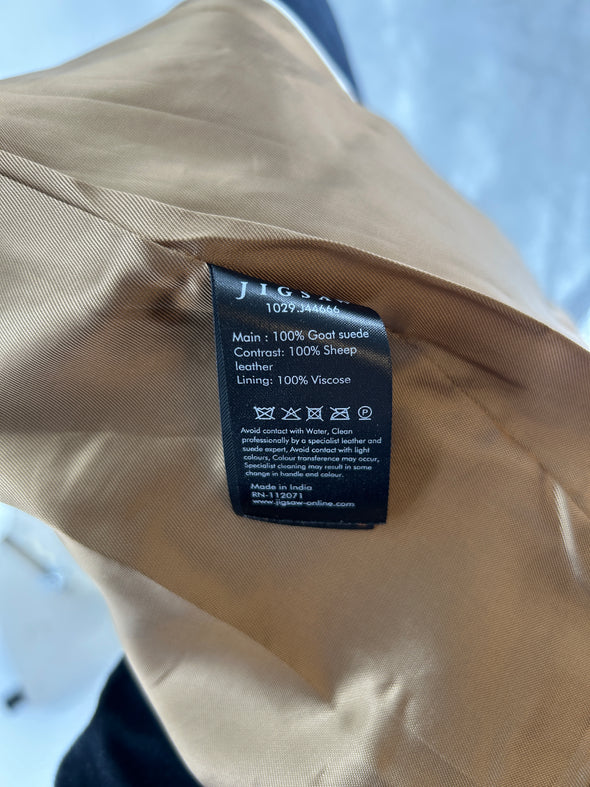 Veste marine en cuir