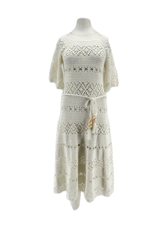 Robe en crochet blanche