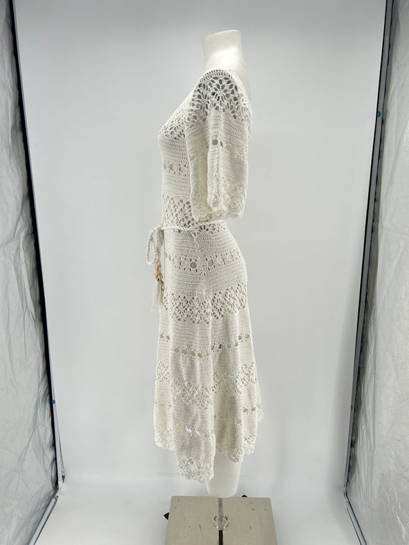 Robe en crochet blanche