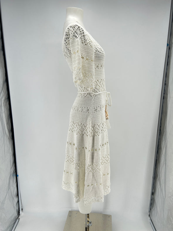 Robe en crochet blanche