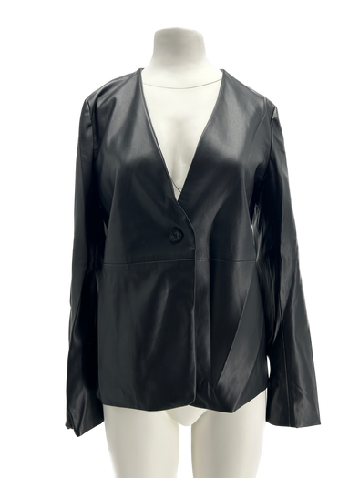 Veste en cuir vegan noir