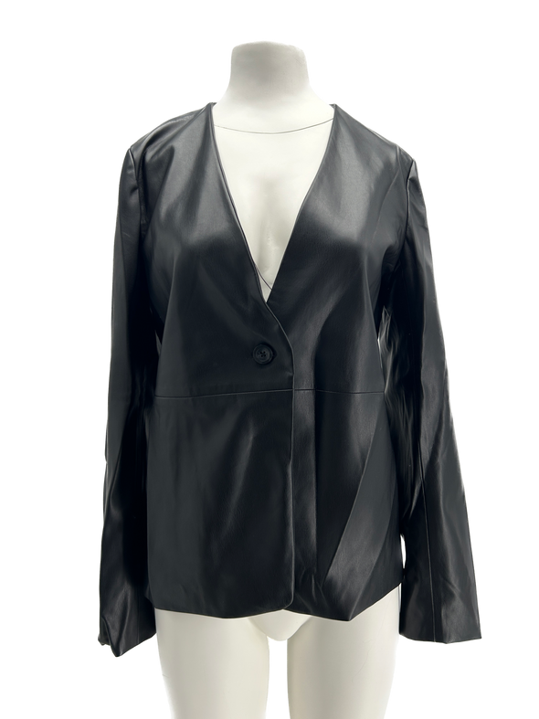 Veste en cuir vegan noir