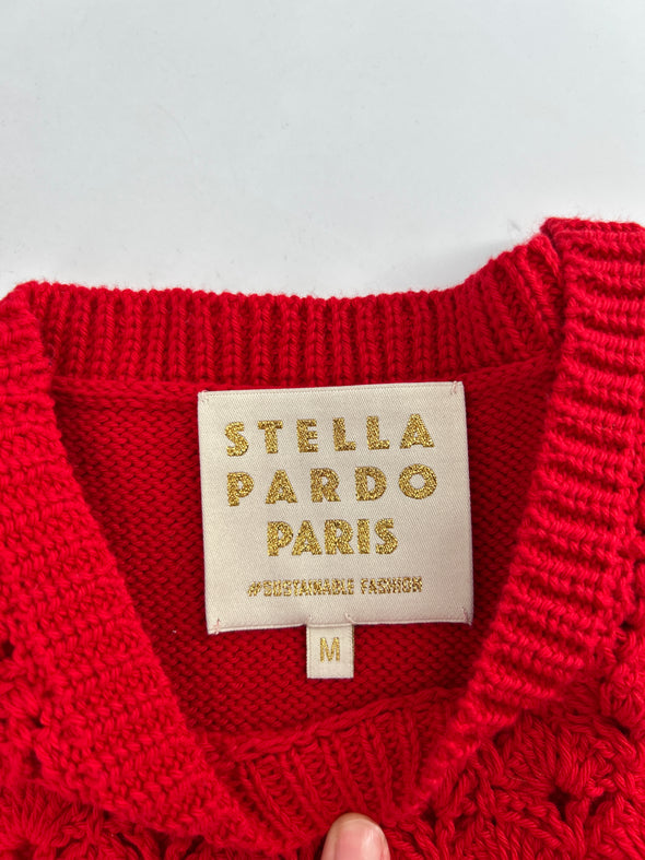 Pull en maille rouge