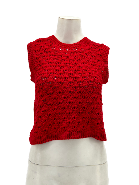 Pull en maille rouge