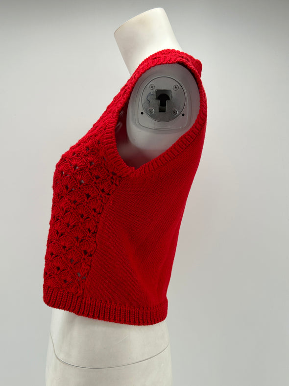 Pull en maille rouge