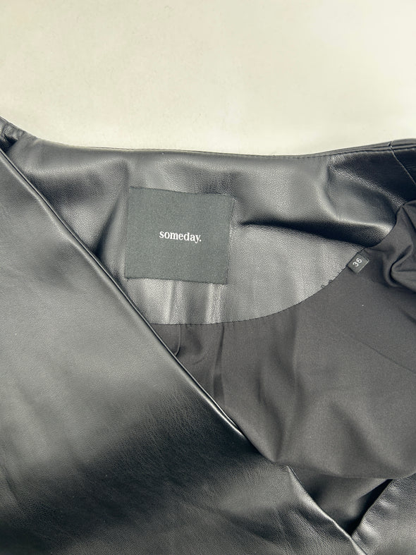 Veste en cuir vegan noir