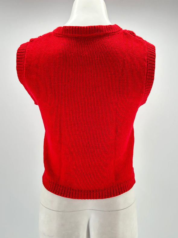 Pull en maille rouge