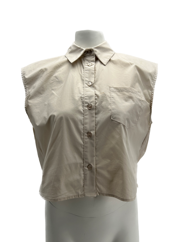 Chemise beige sans manches