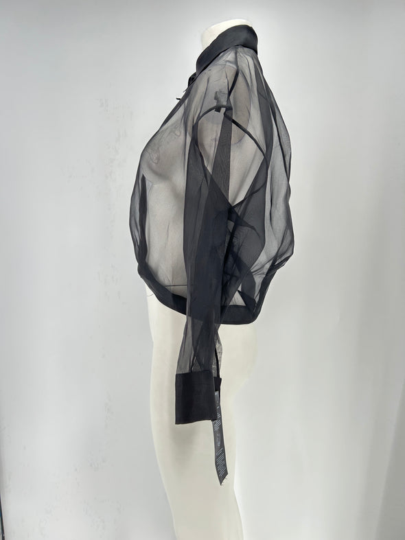 Blouse en soie transparente