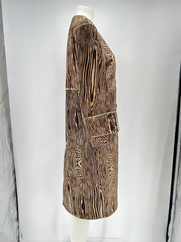 Manteau en cuir imprimé