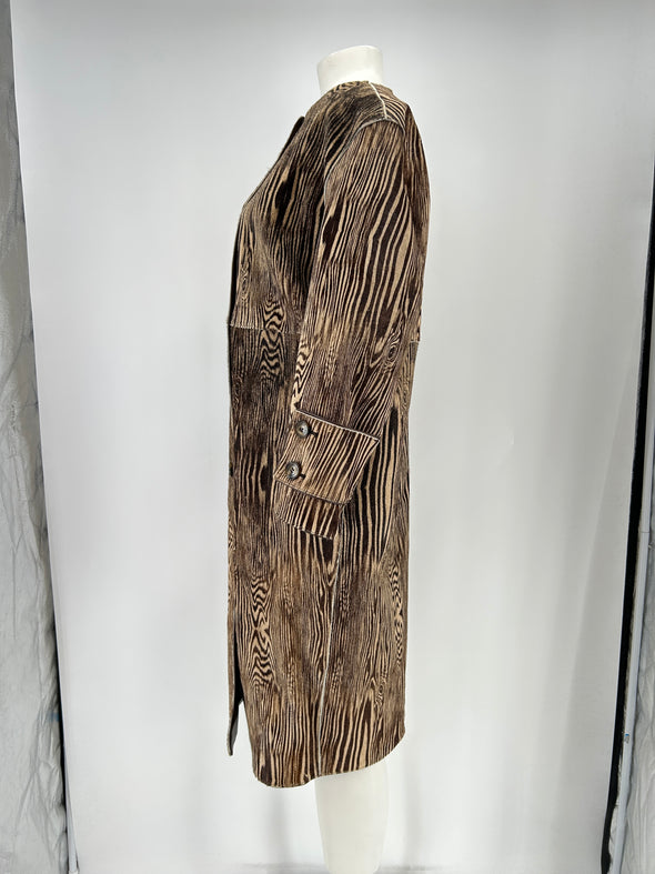 Manteau en cuir imprimé