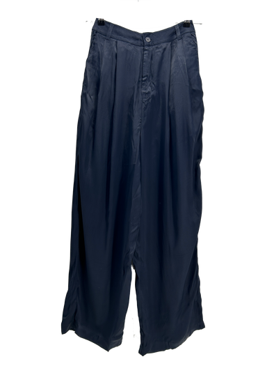 Pantalon plissé bleu marine