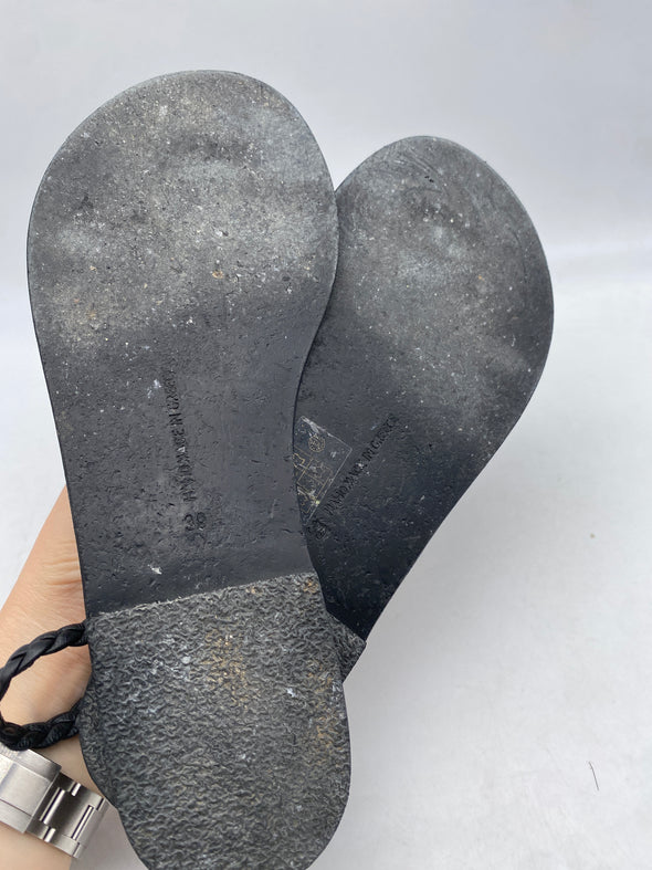 Sandales plates en cuir