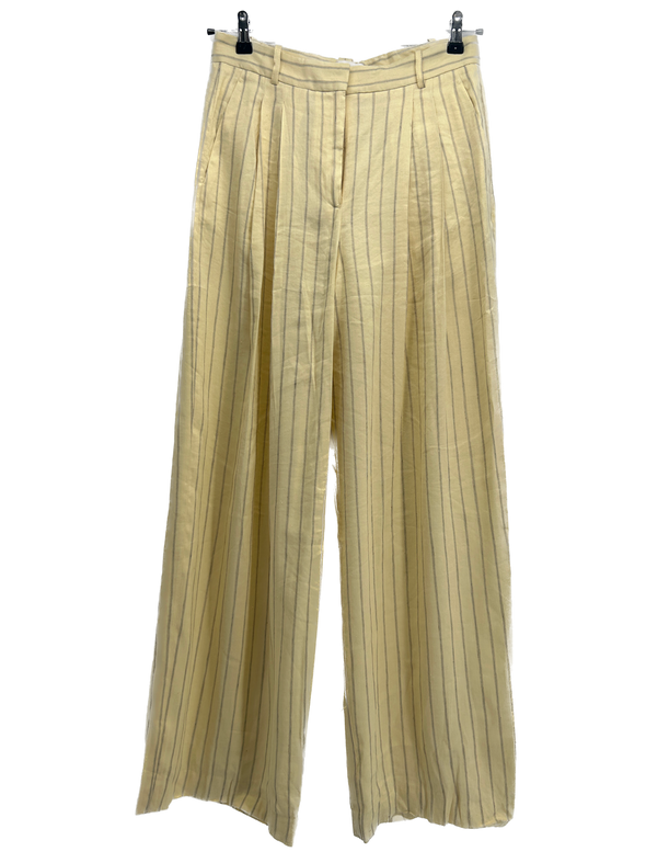 Pantalon large jaune à rayures