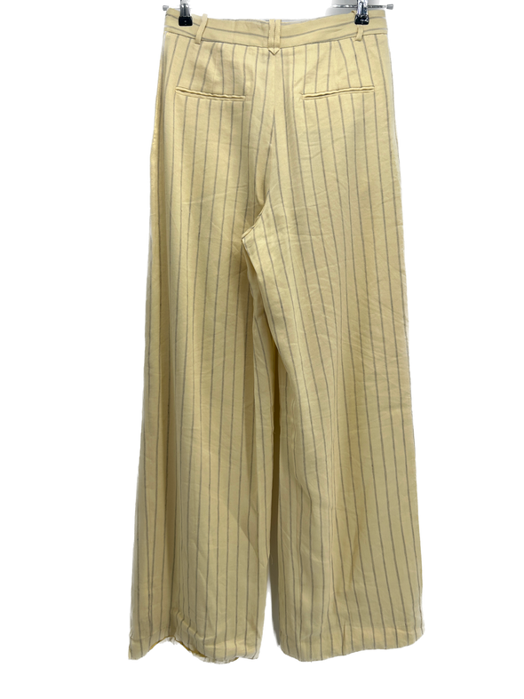 Pantalon large jaune à rayures