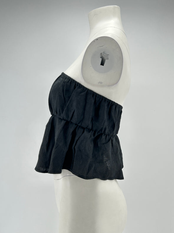 Top en lin noir
