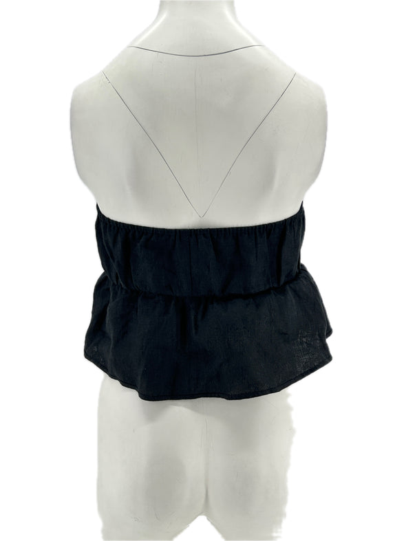 Top en lin noir