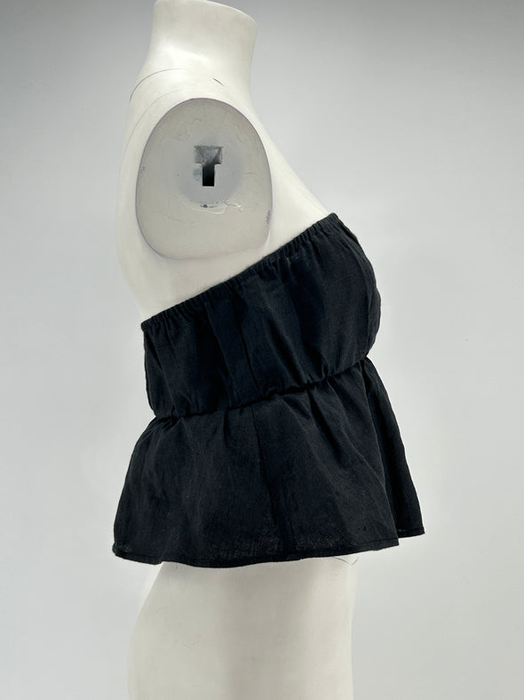 Top en lin noir
