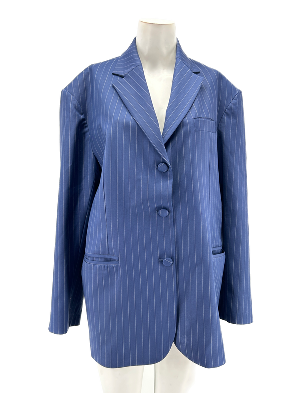 Blazer bleu marine à rayures