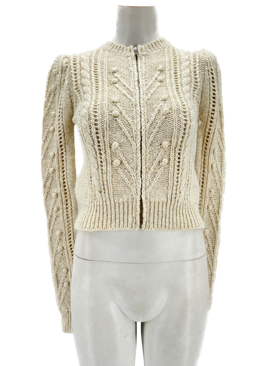 Cardigan avec zip crème