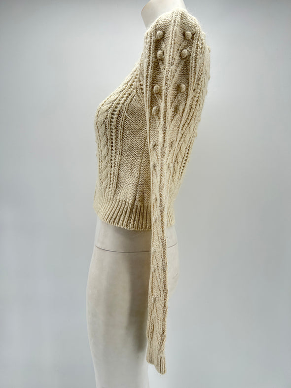 Cardigan avec zip crème
