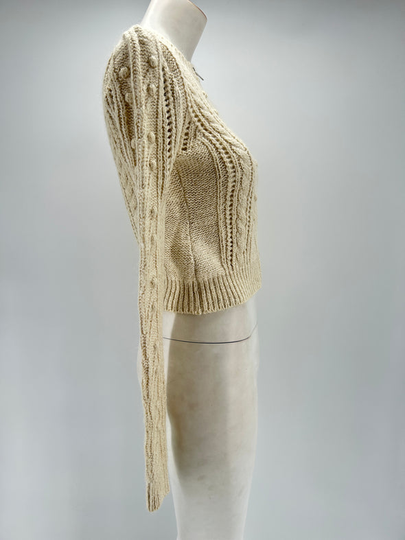 Cardigan avec zip crème