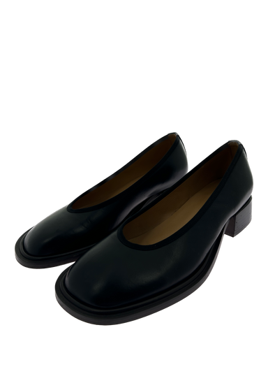 Ballerines noires en cuir