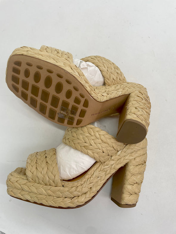 Mules en raphia beige "Canalazzo"