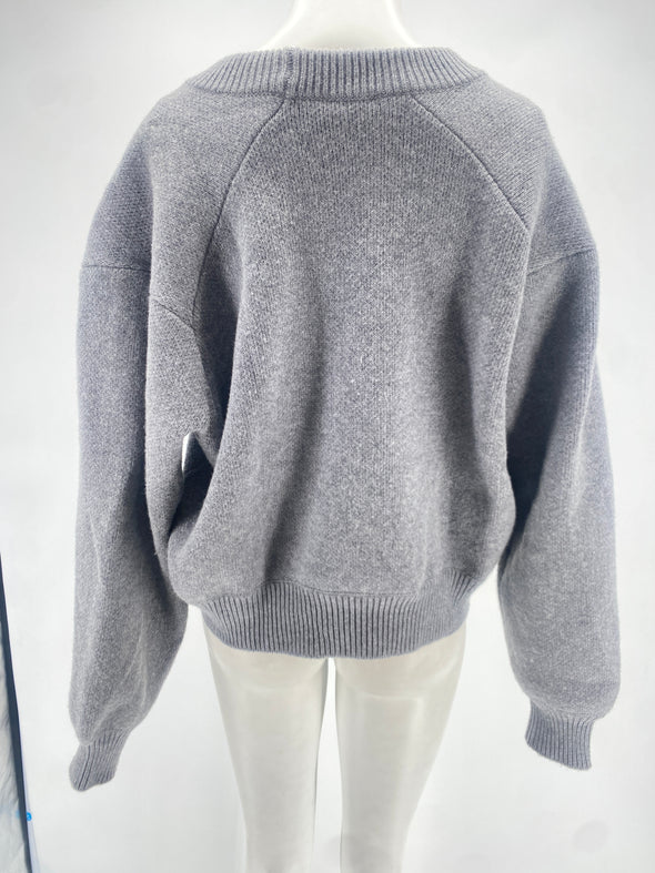 Pull gris matelassé