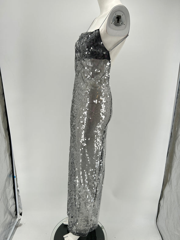 Robe à paillettes grises "Mercury"