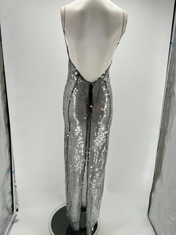 Robe à paillettes grises "Mercury"