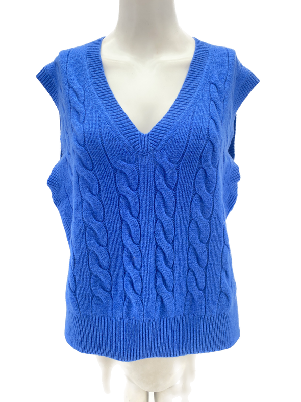 Pull bleu sans manches