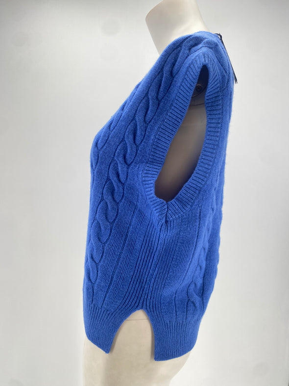 Pull bleu sans manches