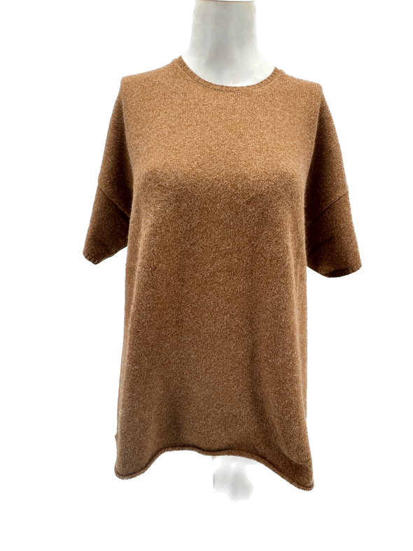 T-shirt camel en laine