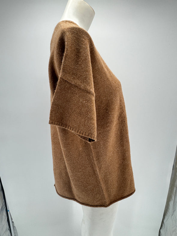 T-shirt camel en laine