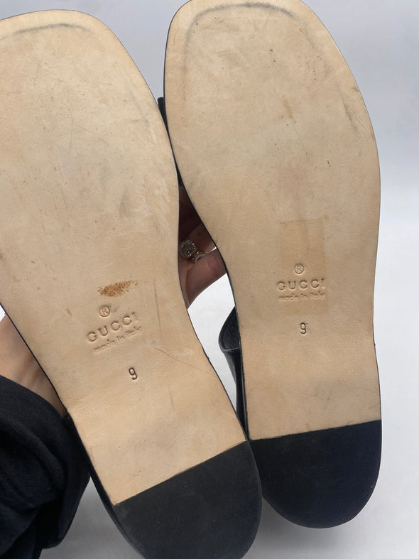 Sandales plates en cuir