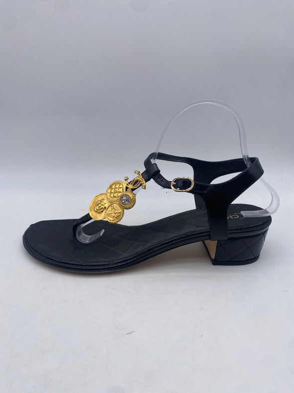 Sandales en cuir noires