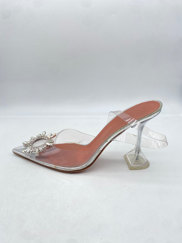 Sandales transparentes à strass