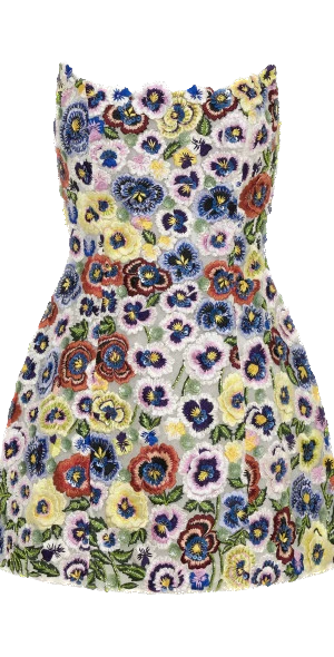 Robe courte brodée à fleurs "Camden"