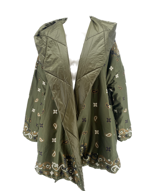 Manteau imprimé vert