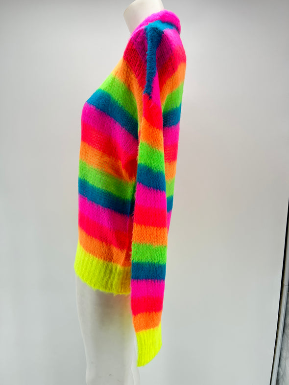 Pull avec couleurs fluos
