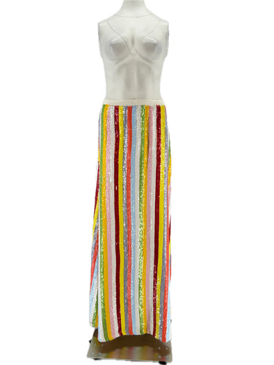 Jupe en soie à sequins