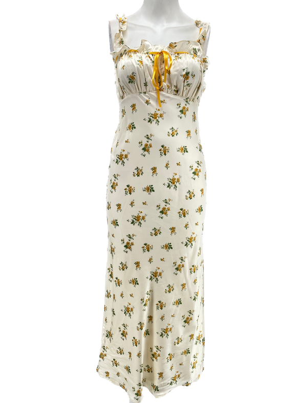 Robe imprimée fleurs en soie