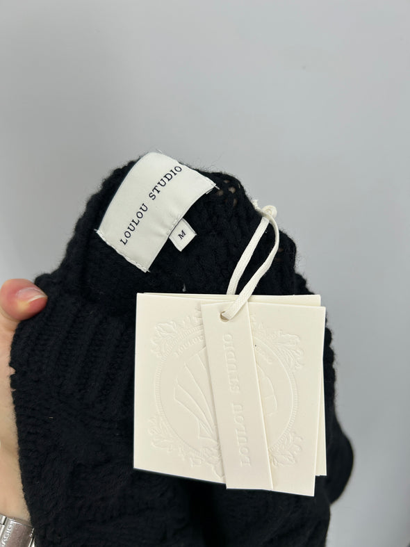 Pull en laine noire "EUSTACE"