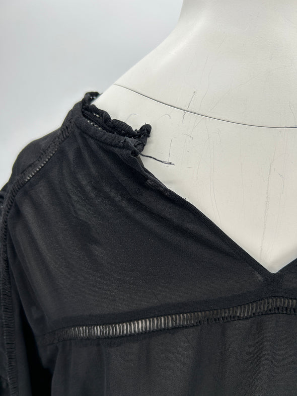 Blouse en soie noire