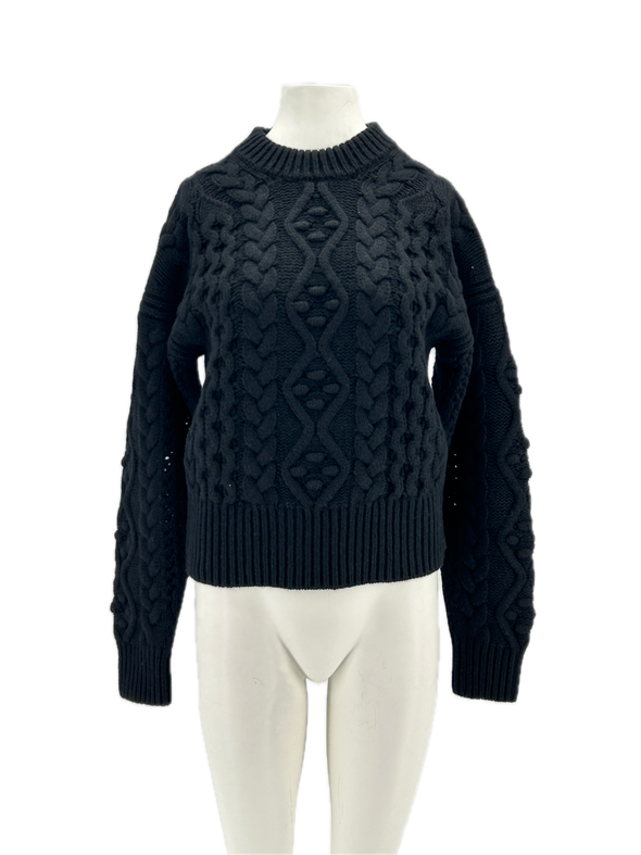 Pull en laine noire "EUSTACE"